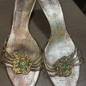 Giuseppe Zanotti flower embellished kitten heels